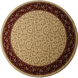 Oriental Vine Ivory Rug (5'3 Round)