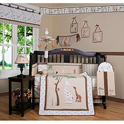 Giraffe Loving Family 13-piece Crib Bedding Set