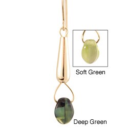 14k Gold 'Elegantly Emerald' Green Glass Bead Earrings emerald green earrings