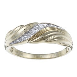 Men's 10k Yellow Gold Diamond Accent Wedding Ring