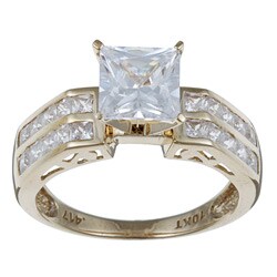 Ultimate CZ 10k Yellow Gold Clear Cubic Zirconia Ring