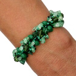 Isabela Stone and Crystal Emerald Sea Bracelet (Guatemala)