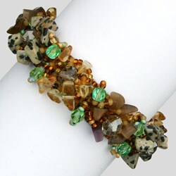 Isabela Leopard Jasper and Crystal Safari Summer Bracelet (Guatemala)