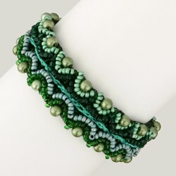 Glass and Crystal Corina Emerald Isle Bracelet (Guatemala)