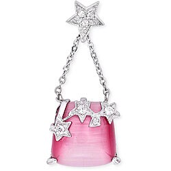 Sterling Silver Cubic Zirconia Handbag Necklace