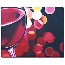 'Cherry Wine Hand Painted' Canvas Art