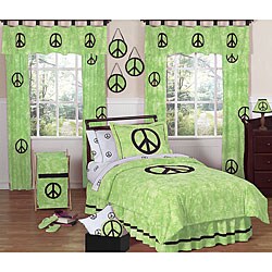 Lime Peace Out 3-piece Full/ Queen-size Bedding Set