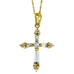14kt Gold Overlay Cubic Zirconia Cross Pendant