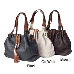 Carla Mancini Pebbled Leather Tote Bag