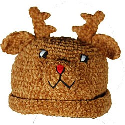Crochet Chenille Reindeer Toddler Hat (Indonesia)