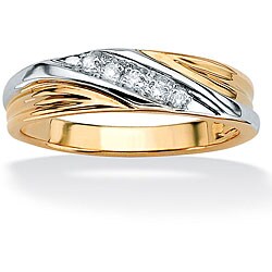 10k Two-tone Gold Men's 1/10ct TDW Diamond Wedding Band (H-I, I2-I3)