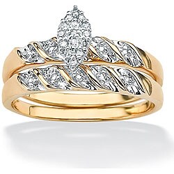 10k Two-tone Gold 1/10ct TDW Diamond Wedding-style Ring Set (G-H, I2-I3)