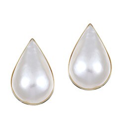 10k Yellow Gold Mabe Pearl Earrings (12mm)