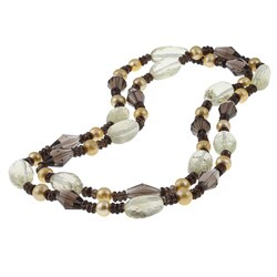 New York Pearls Champagne FW Pearl and Multi-gemstone Necklace (9-10mm)