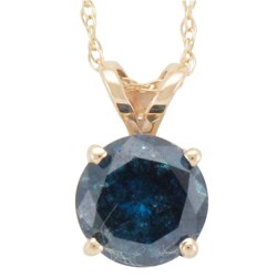 14k Yellow Gold 1ct TDW Blue Diamond Pendant