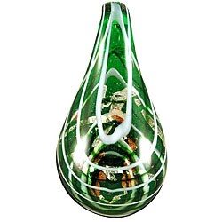 Murano-style Glass Emerald Green 3D Teardrop Pendant