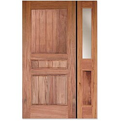 Conception Bolivian Walnut 3-panel Pre-hung Door Unit with Right Sidelight