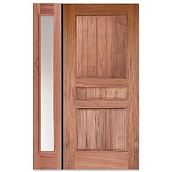 Conception Bolivian Walnut 3-panel Pre-hung Door Unit with Left Sidelight