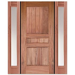 Conception Bolivian Walnut 3-panel Pre-hung Door Unit with Two Sidelights