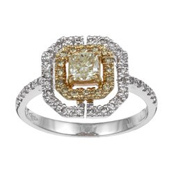 14k Two-tone Gold 7/8ct TDW Yellow Diamond Ring (H-I, SI1) yellow diamond rings