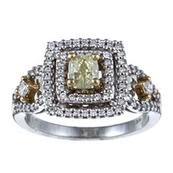 14k Two-tone Gold 7/8ct TDW Yellow Diamond Ring (H-I, SI2-SI3)