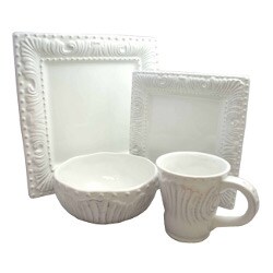 American Atelier 16-piece Bianca Flute and Bead Dinnerware Set