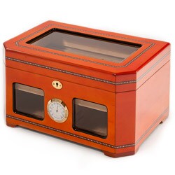 Two-tone Wood Glass Top Humidor