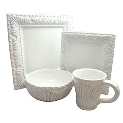 American Atelier 16-pc Bianca Flute and Bead Square Dinnerware Set