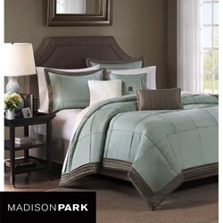 Madison Park Cascade Blue 6-piece King-size Duvet Cover Set