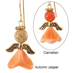 Ardent Designs Gold Fill 'Calmness in Shades of Coral Pink' Angel Earrings