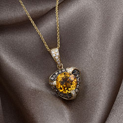 Encore by Le Vian 14k Yellow Gold 1/2ct TDW Diamond and Citrine Pendant (H-I, I2)