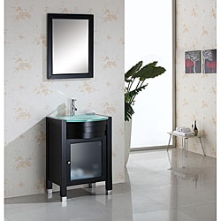 Suzie 24-inch Espresso Single-sink Bathroom Vanity with Mirror