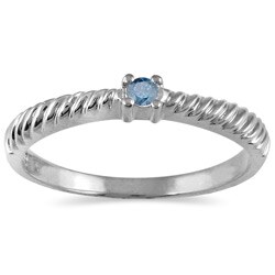 10k White Gold Blue Diamond Accent Promise Ring
