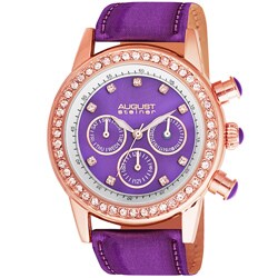 August Steiner Women's Multifunction Dazzling Strap Watch