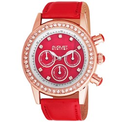 August Steiner Women's Multifunction Dazzling Strap Watch