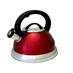 Alpine Red Stainless Steel 3-quart Whistling Tea Kettle
