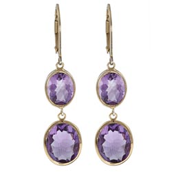 Zoe B 14k Gold over Sterling Silver Amethyst Earrings