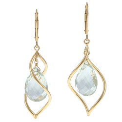 Zoe B 14k Gold over Sterling Silver Green Amethyst Earrings