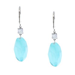 Zoe B Sterling Silver Chalcedony and White Topaz Earrings