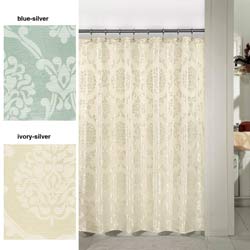 Woven Jacquard Damask Shower Curtain