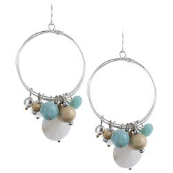 Alexa Starr Amazonite and Shell Hoop Earrings