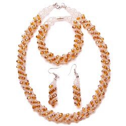 Bleek2Sheek Topaz Crystal Twirl Jewelry Set