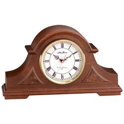 Seth Thomas Buckingham Brown Oak Wood Chime Mantel Clock