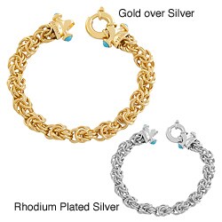 Goldkist 18k Yellow Gold over Silver Turquoise Rosetta Bracelet