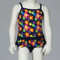 Pink Platinum Toddler Girl's Neon Floral Swimsuit