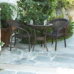 Christopher Knight Home Outdoor Wicker 3-piece Bistro Set