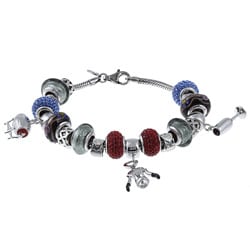 Signature Moments Sterling Silver Wine Lover Theme Bracelet
