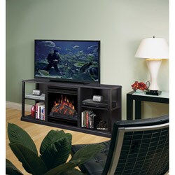 Dimplex Cornet Media Console with Electric Flame Fireplace in Black Finish