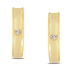 Yellow Silver Diamond Accent Hoop Earrings (G-H, I3)