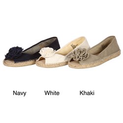 MIA Women's 'Rosette' Peep-toe Flat Espadrille